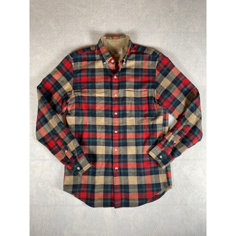 Wallace & Barnes J.Crew Plaid Button Down Shirt Men's Size S Cotton Wool Blend